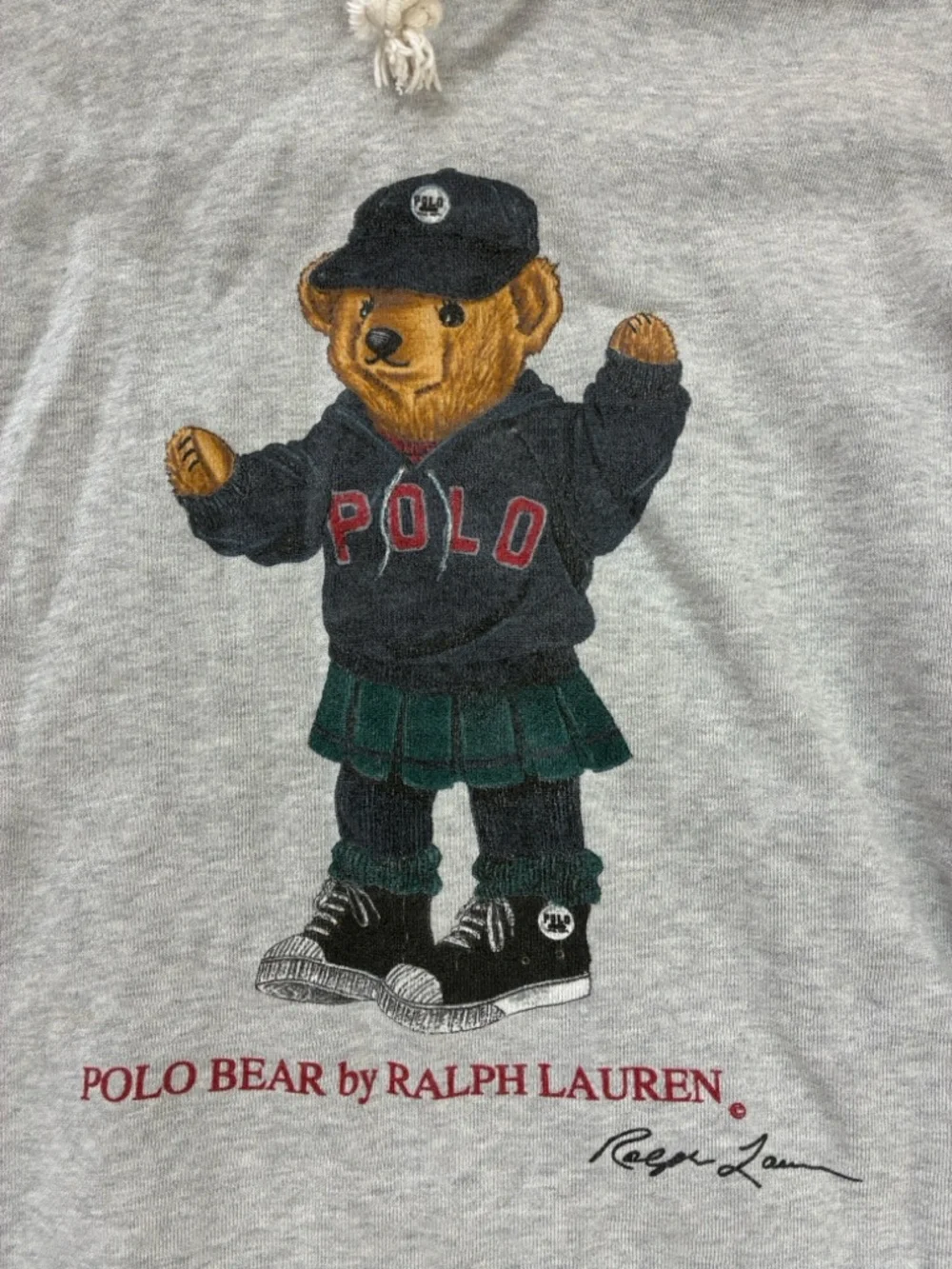 Ralph Lauren Beige Hoodie with Embroidered Bear Detail - Picture 2 of 8